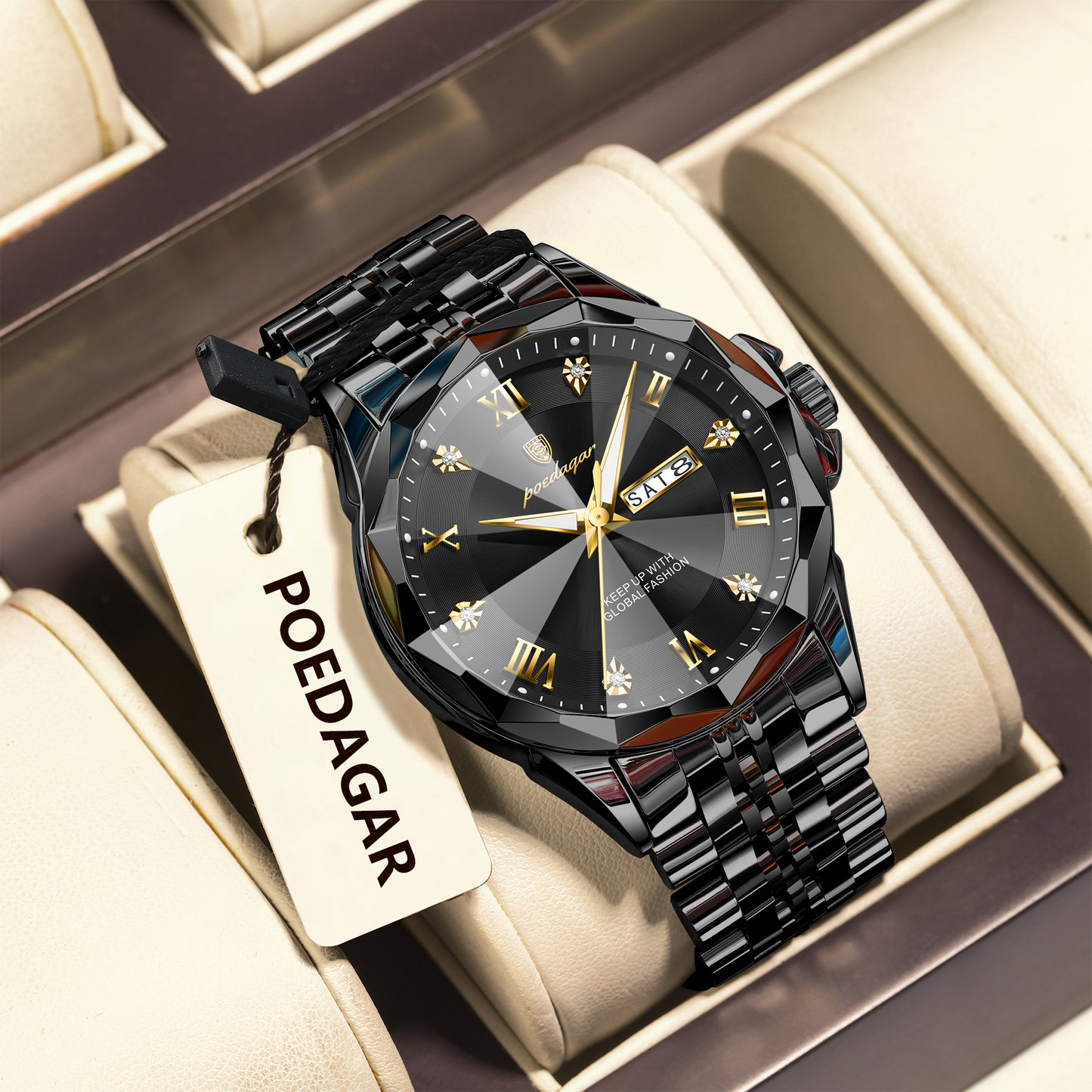Reloj Poedagar Hombre Negro PG-698-NENE