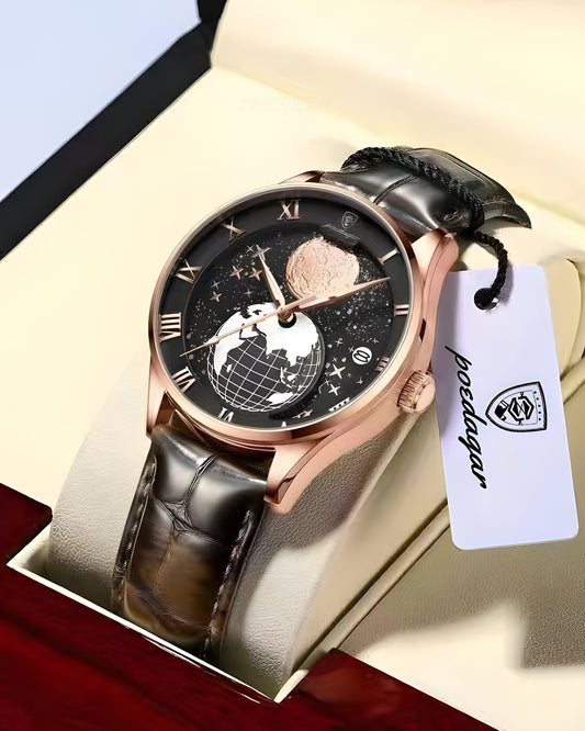Reloj Poedagar Hombre Original Negro PG-803-MAOR