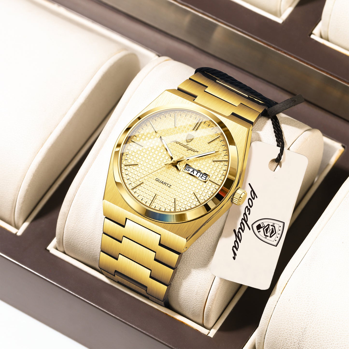 Reloj Poedagar Hombre Original Dorado PG-821-DODO