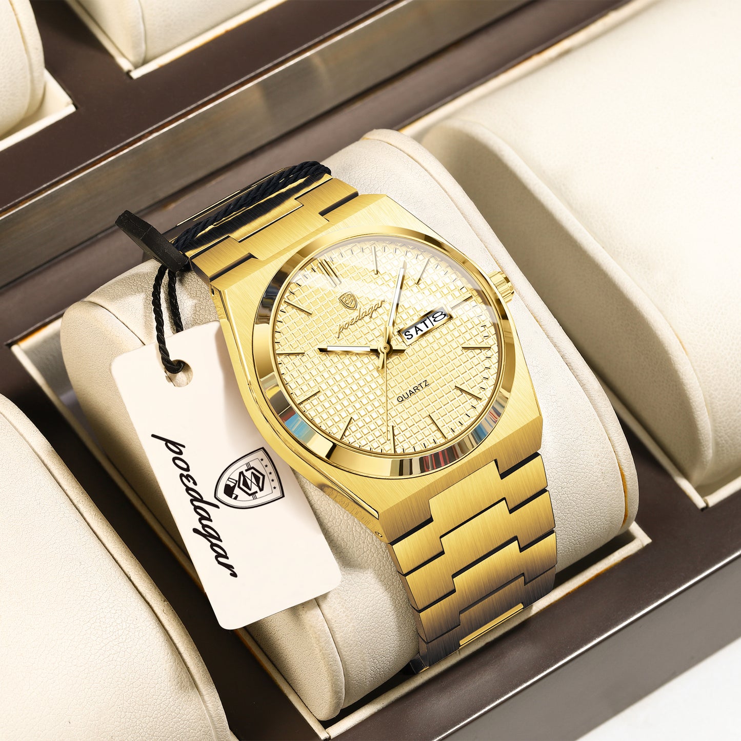 Reloj Poedagar Hombre Original Dorado PG-821-DODO