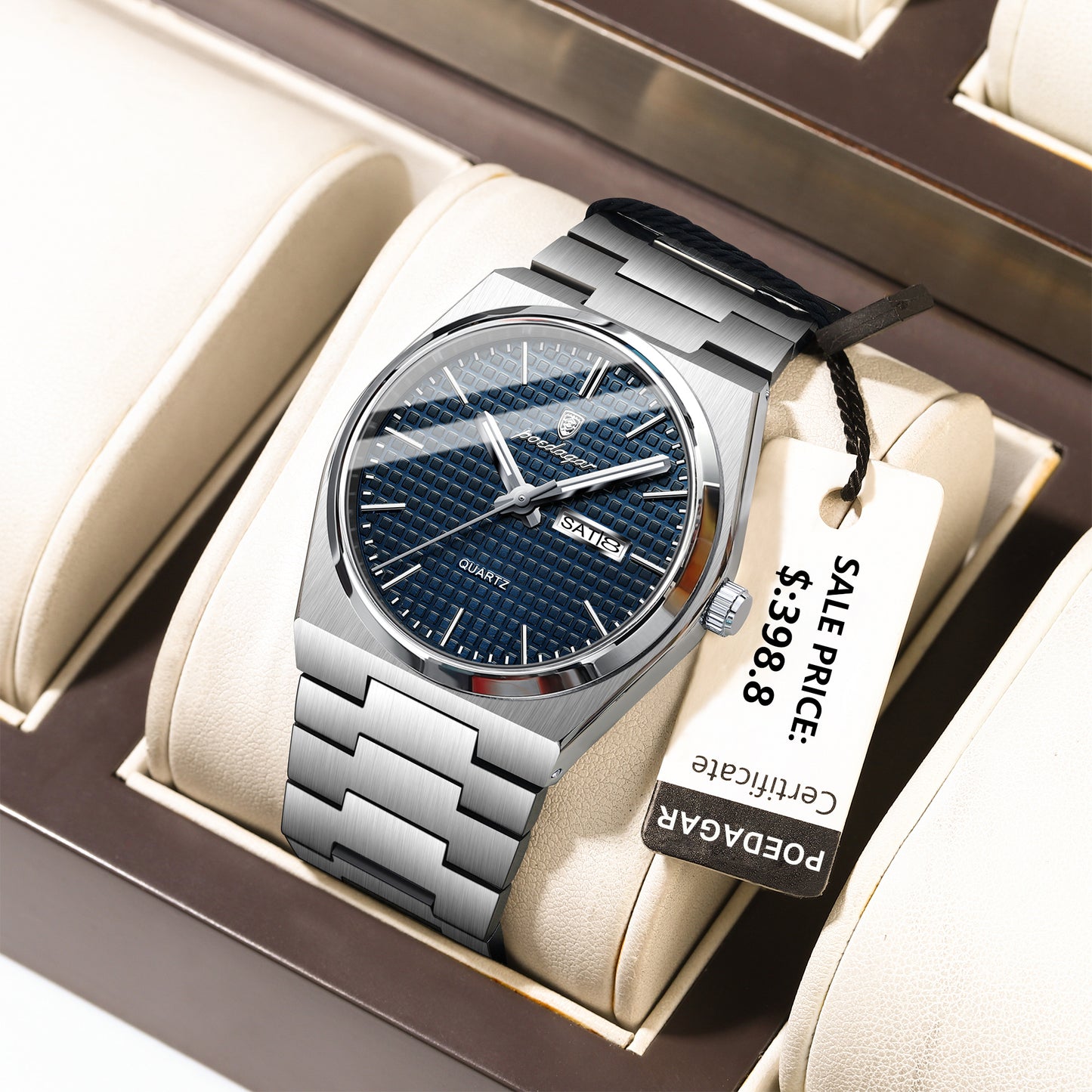 Reloj Poedagar Hombre Original Dorado PG-821-PLAZ