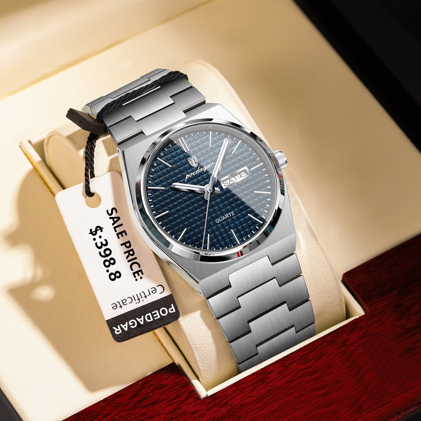 Reloj Poedagar Hombre Original Dorado PG-821-PLAZ