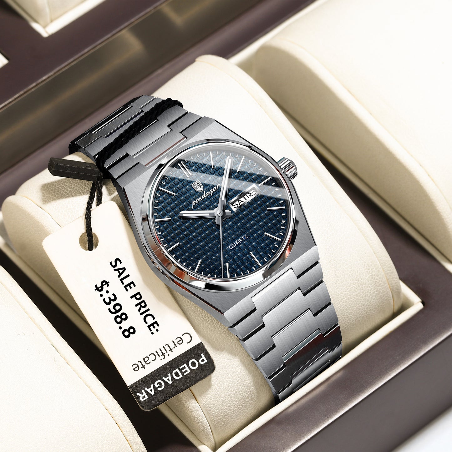 Reloj Poedagar Hombre Original Dorado PG-821-PLAZ