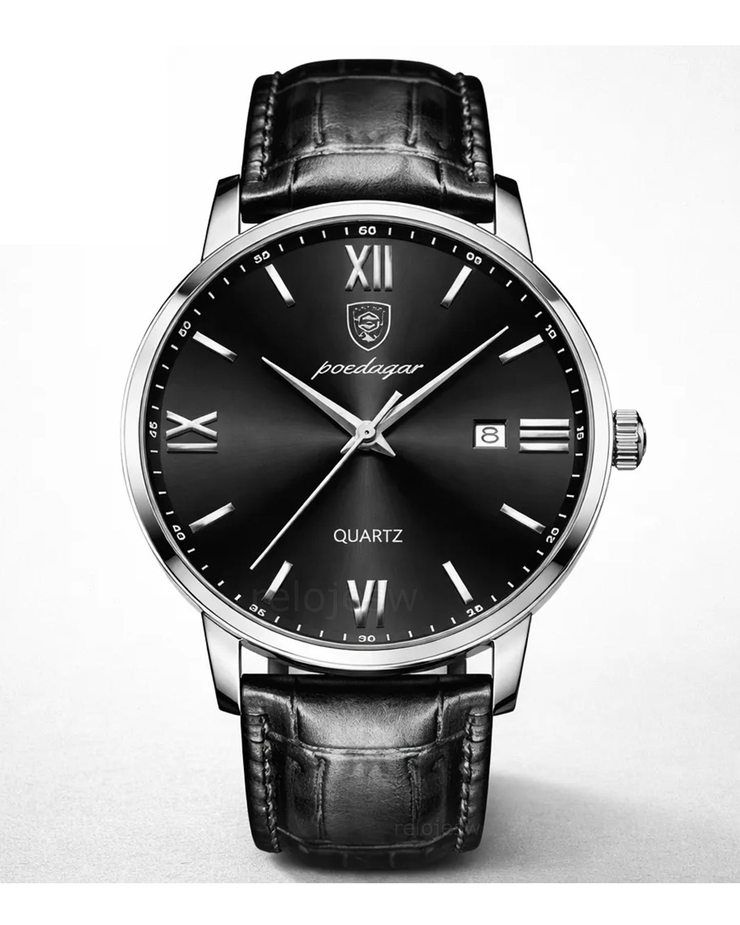 Reloj Poedagar Hombre Original Negro PG-836-NENE