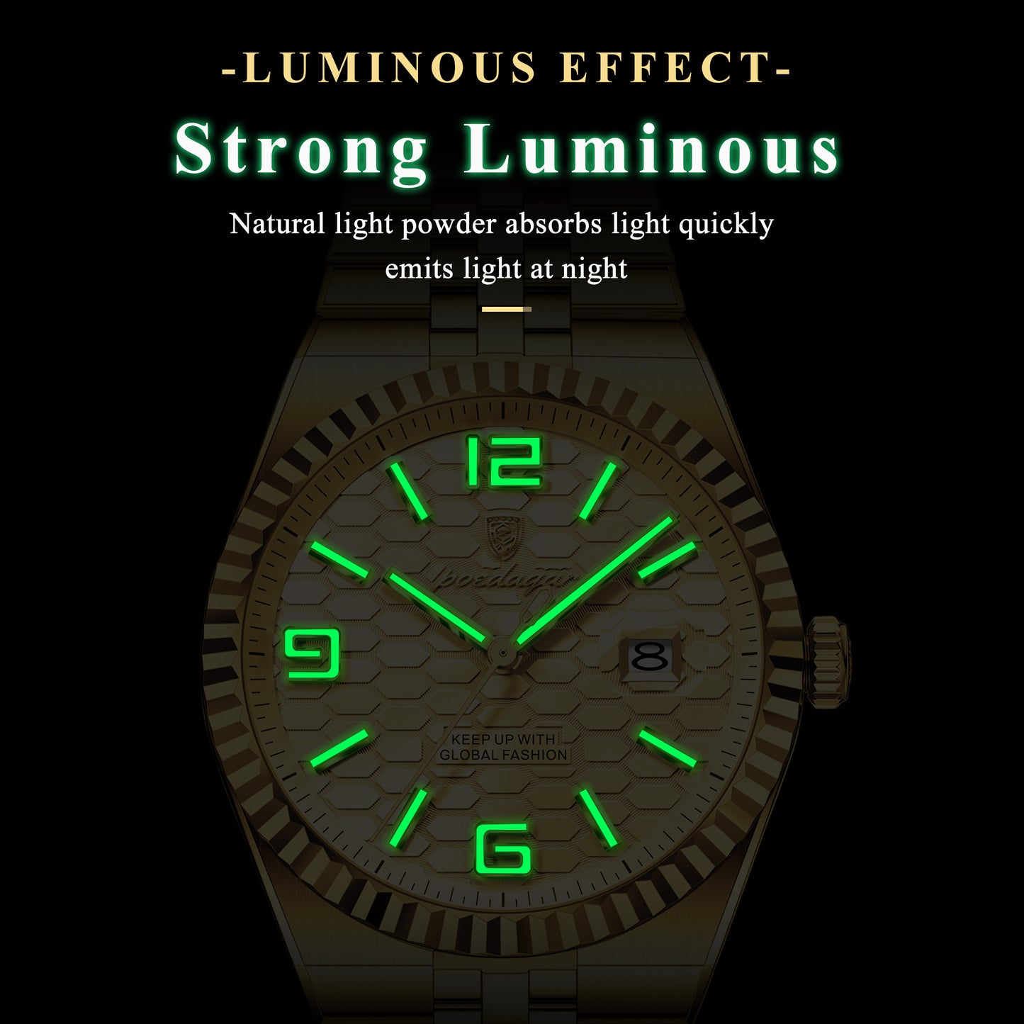 Reloj Poedagar Hombre Original Dorado PG-839-DODO