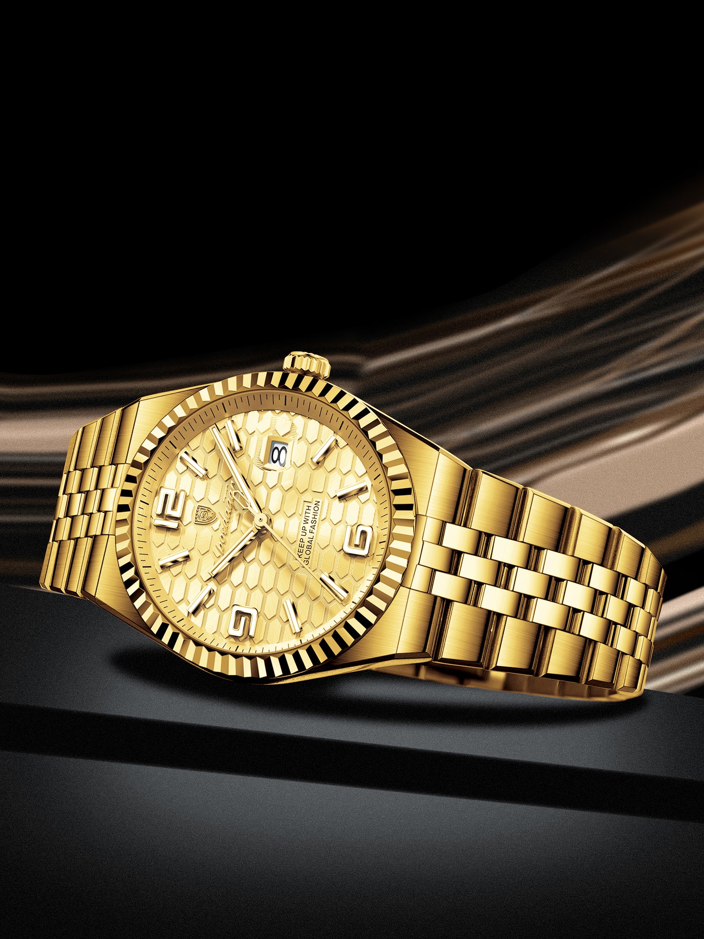 Reloj Poedagar Hombre Original Dorado PG-839-DODO