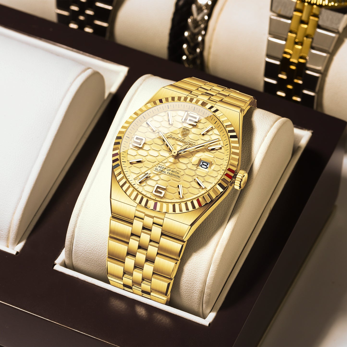 Reloj Poedagar Hombre Original Dorado PG-839-DODO