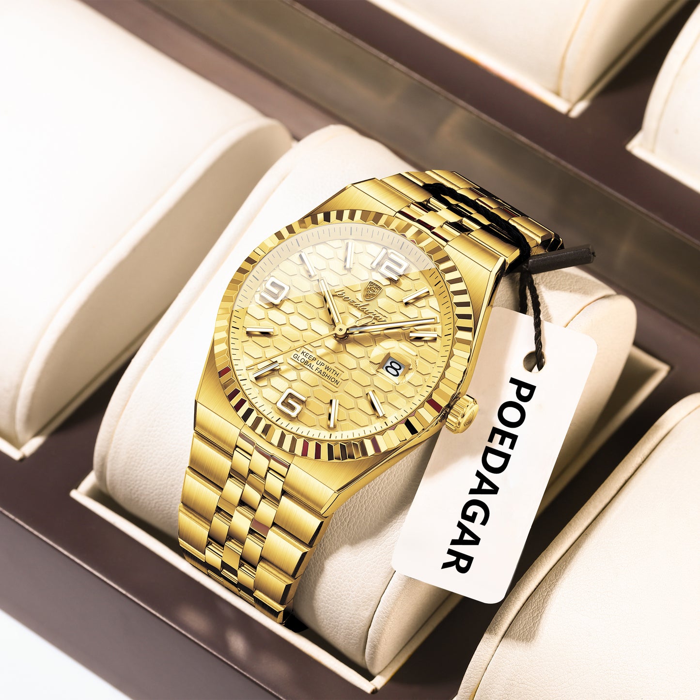 Reloj Poedagar Hombre Original Dorado PG-839-DODO