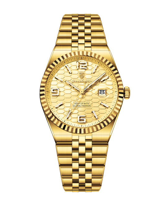 Reloj Poedagar Hombre Original Dorado PG-839-DODO