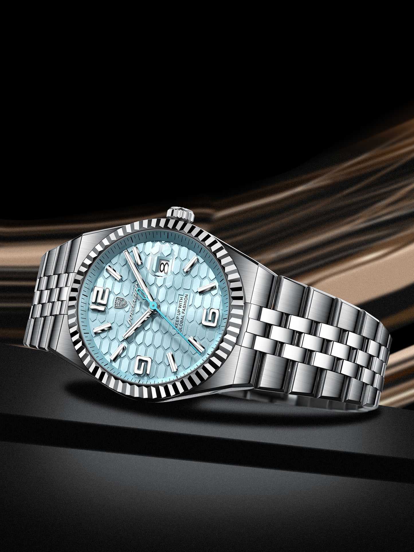 Reloj Poedagar Hombre Original Plateado PG-839-PLCE