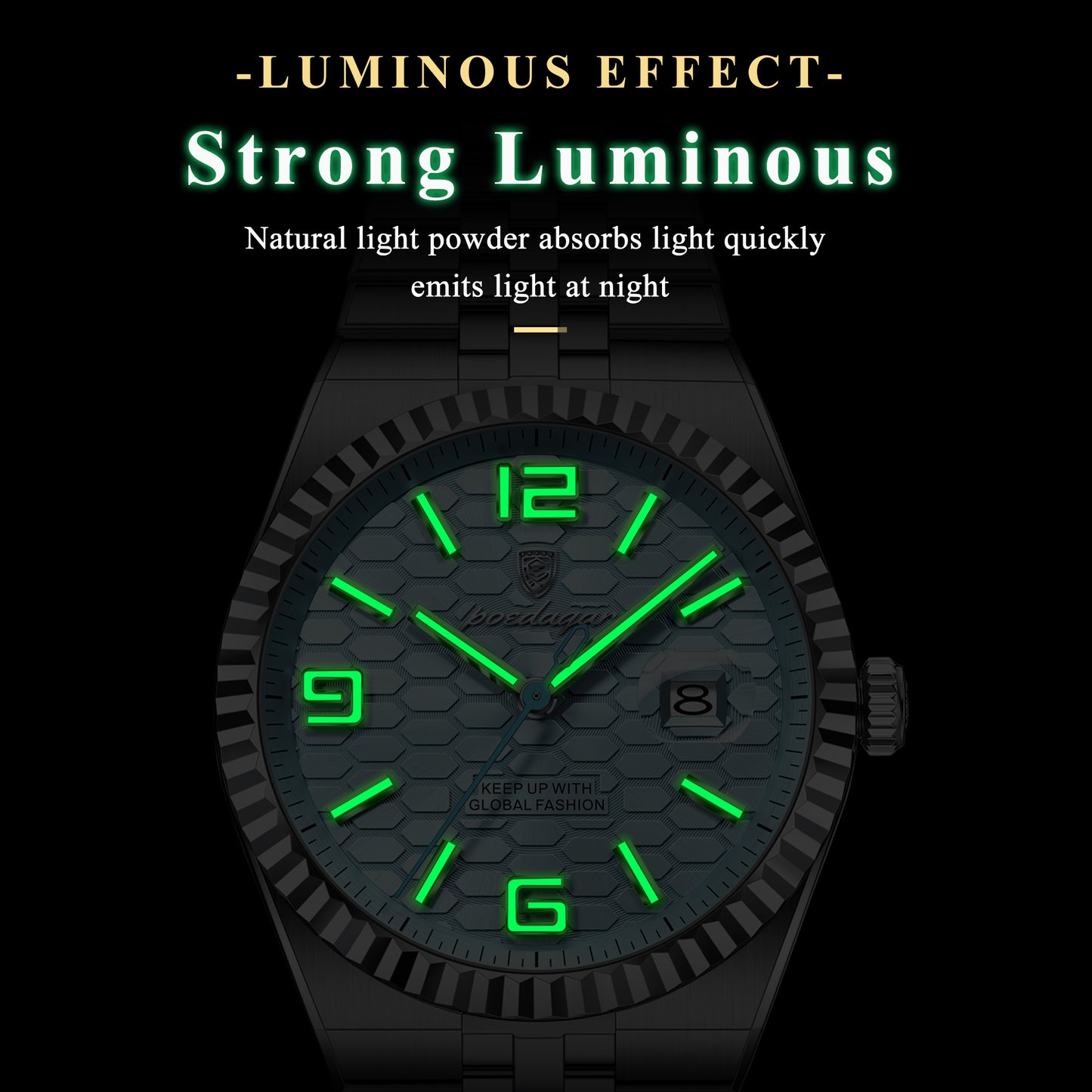 Reloj Poedagar Hombre Original Plateado PG-839-PLCE
