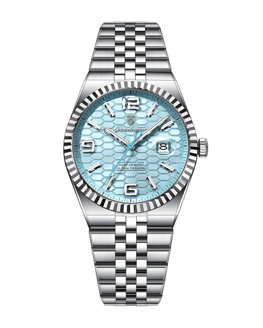 Reloj Poedagar Hombre Original Plateado PG-839-PLCE