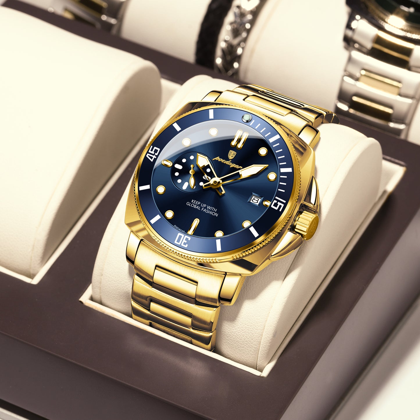 Reloj Poedagar Hombre Original Dorado PG-873-DOAZ