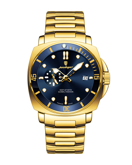 Reloj Poedagar Hombre Original Dorado PG-873-DOAZ