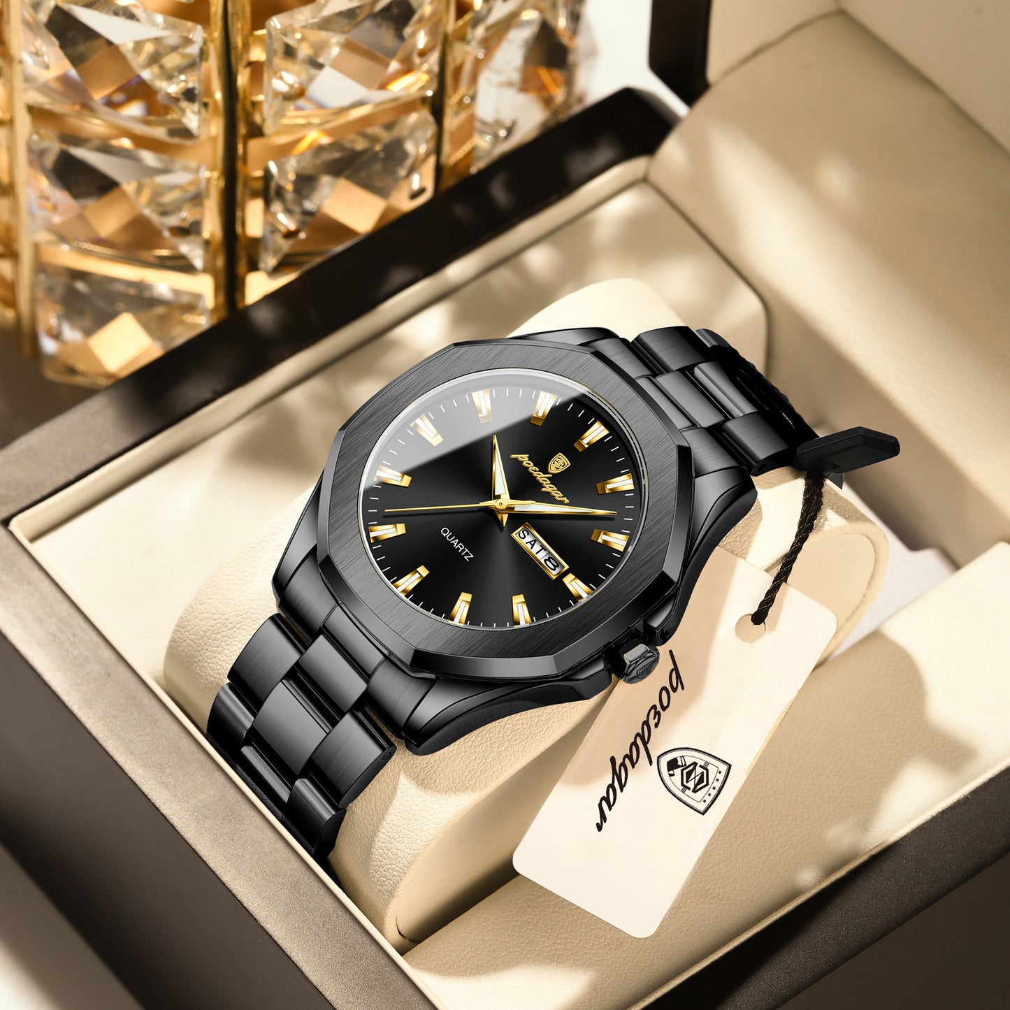 Reloj Poedagar Hombre Original Negro PG-875-NENE