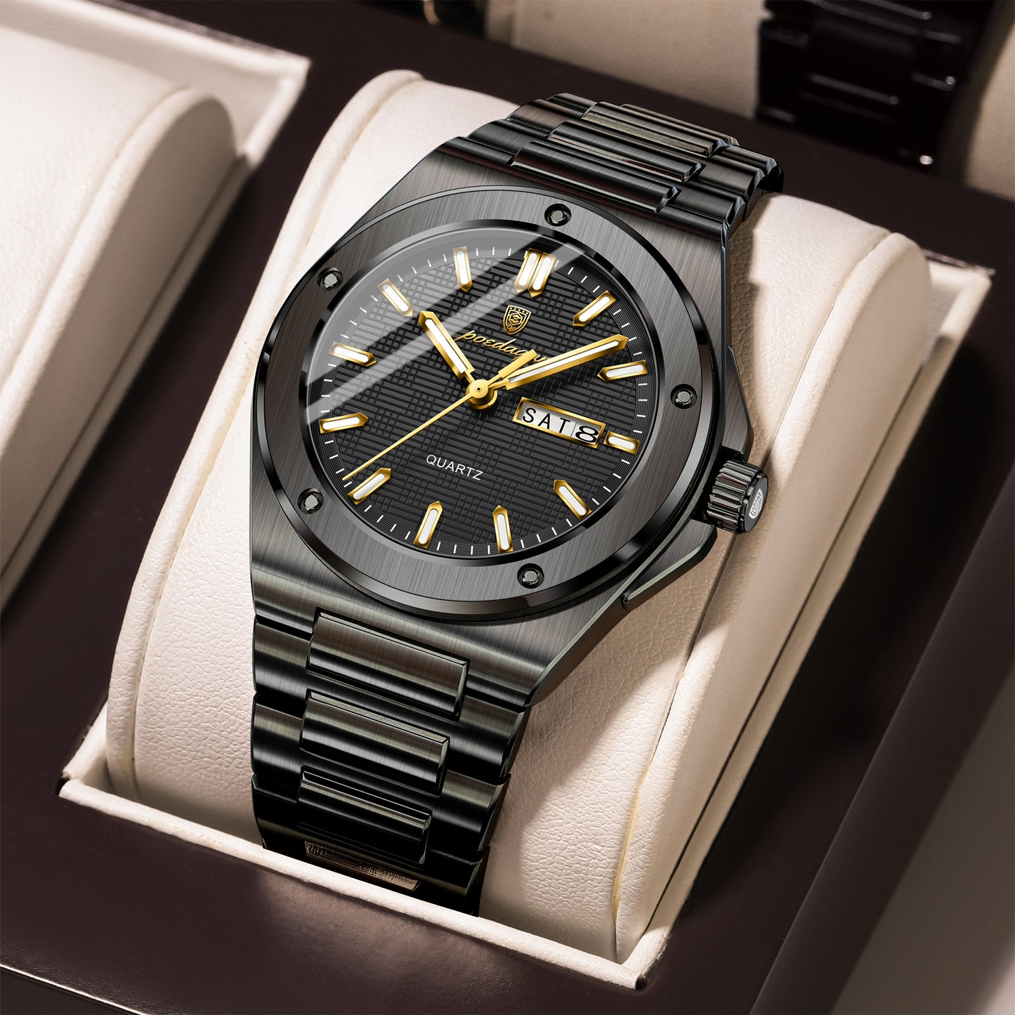 Reloj Poedagar Hombre Original Negro PG-875-NENE