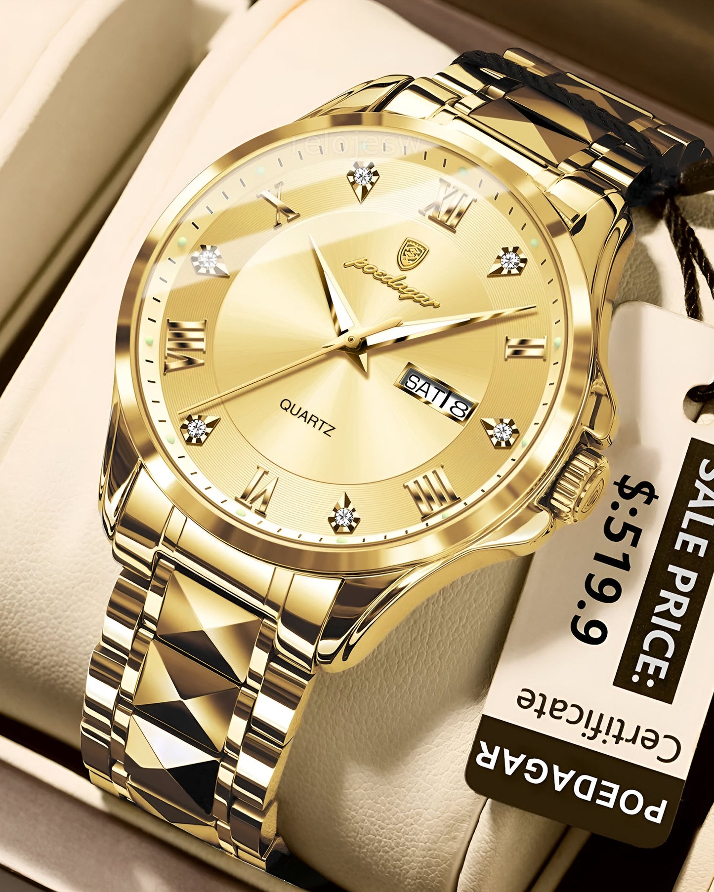 Reloj Poedagar Hombre Dorado PG-883-DODO