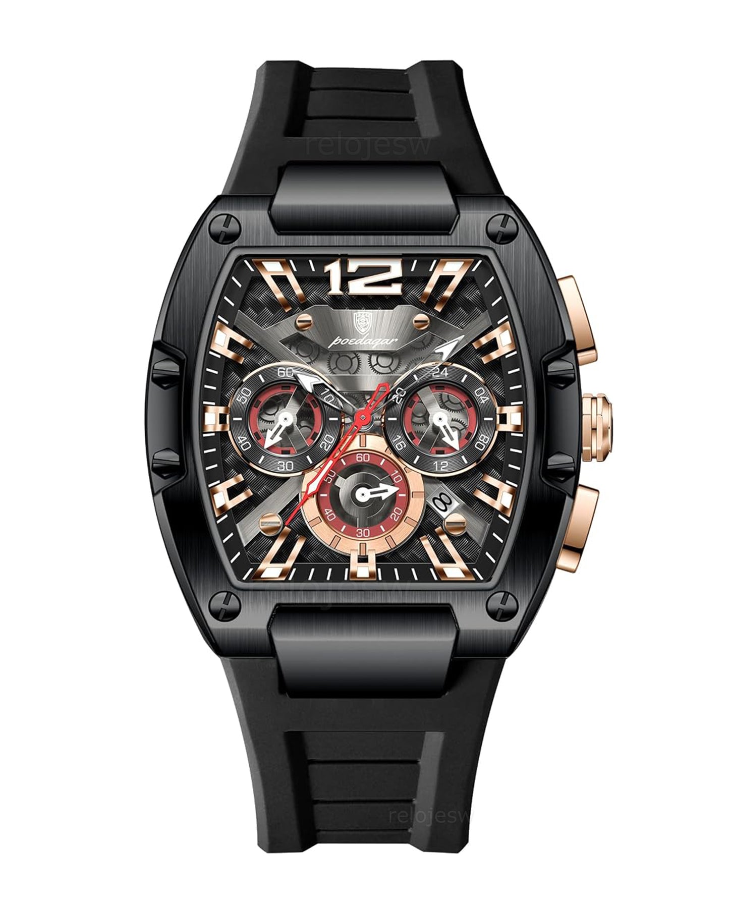 Reloj Poedagar Hombre Original Negro PG-9051-NEOR