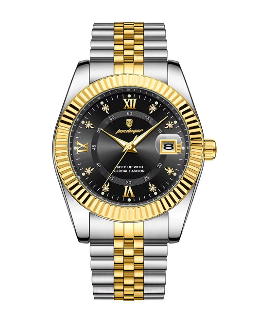 Reloj Poedagar Hombre Original Plateado y Dorado PG-910B-BINE