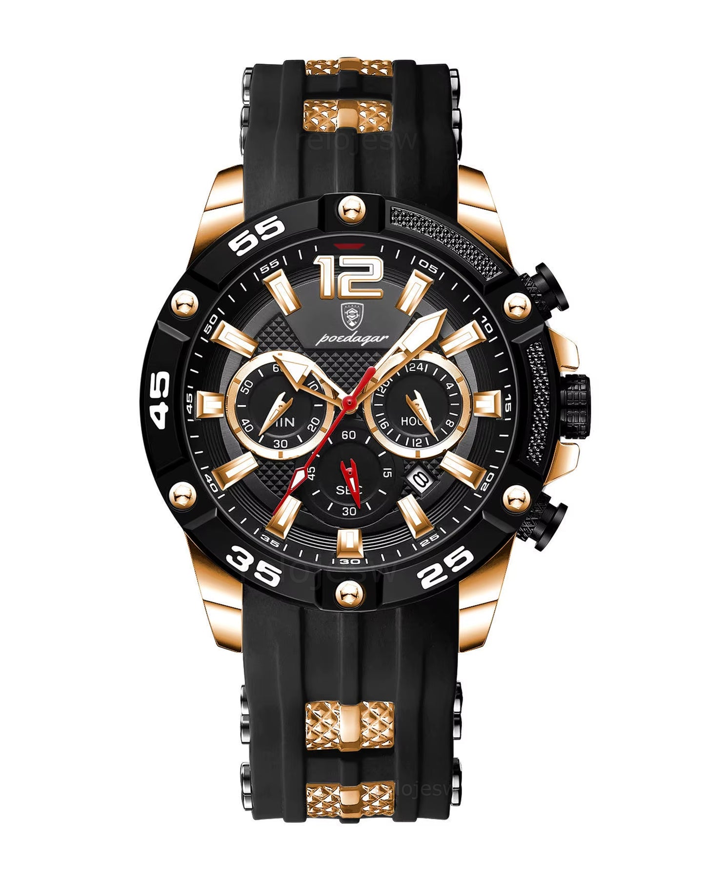 Reloj Poedagar Hombre Original Negro PG-912B-NEOR