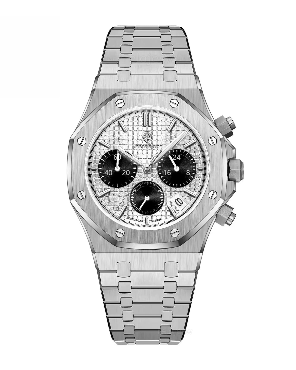 Reloj Poedagar Hombre Original Plateado PG-926B-PLPL