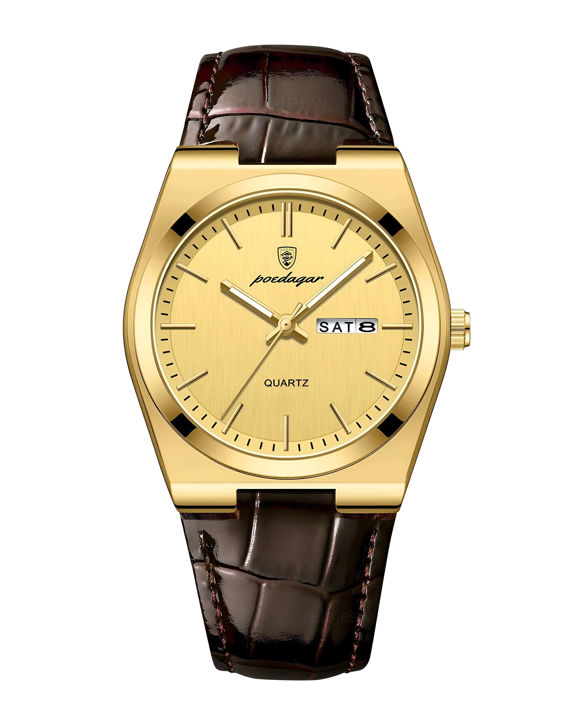 Reloj Poedagar Hombre Original Marrón PG-930-MADO