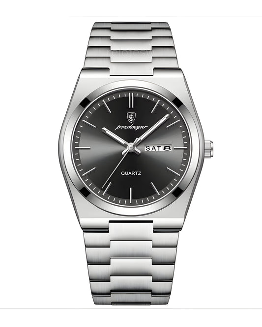 Reloj Poedagar Hombre Plateado PG-930-PLNE