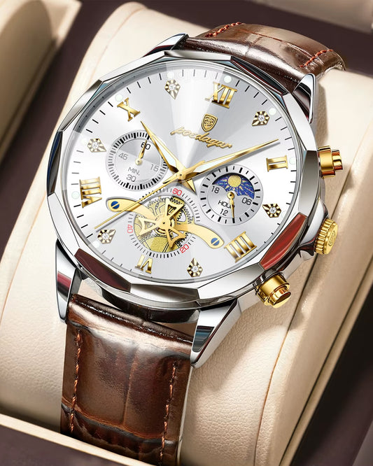 Reloj Poedagar Hombre Original Marrón PG-938B-MAPL