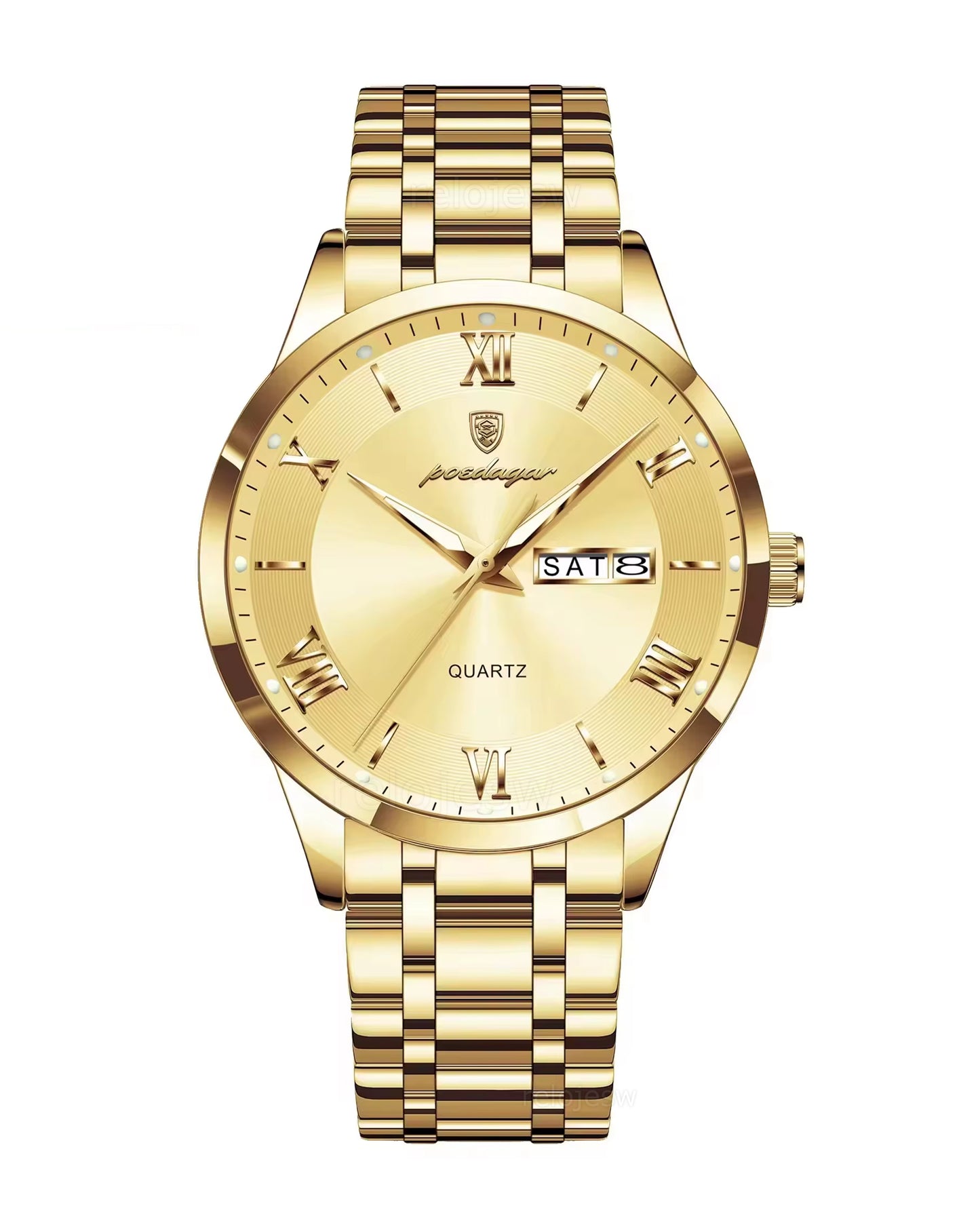 Reloj Poedagar Hombre Original Dorado PG-978B-DODO