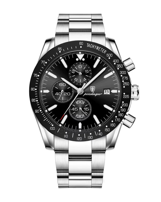 Reloj Poedagar Hombre Original Plateado PG-988-PLNE