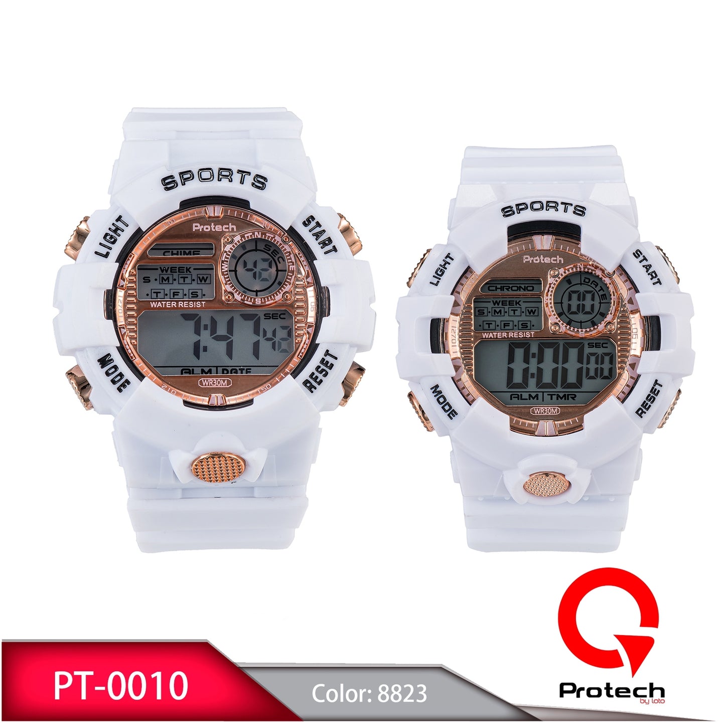 Reloj Loto Pareja PT-0010 Blanco Oro Rosa