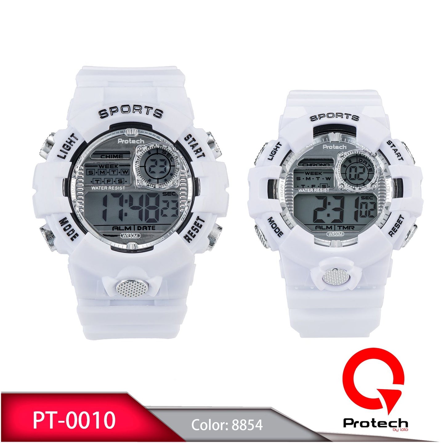Reloj Loto Pareja Blanco Plateado  PT-0010-BLPL