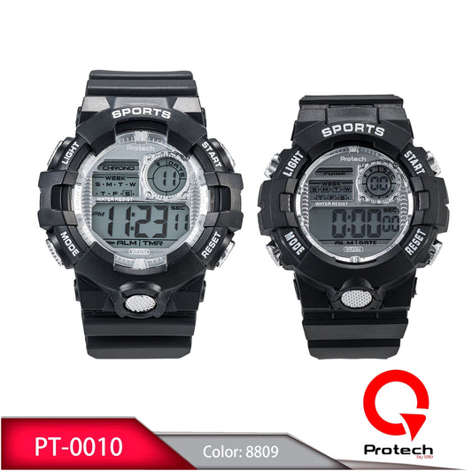 Reloj Loto Pareja PT-0010 Negro Plateado