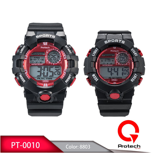 Reloj Loto Pareja PT-0010 Negro Rojo