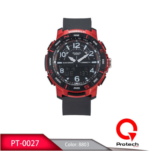 Reloj Loto Hombre Negro Rojo PT-0027-NERO