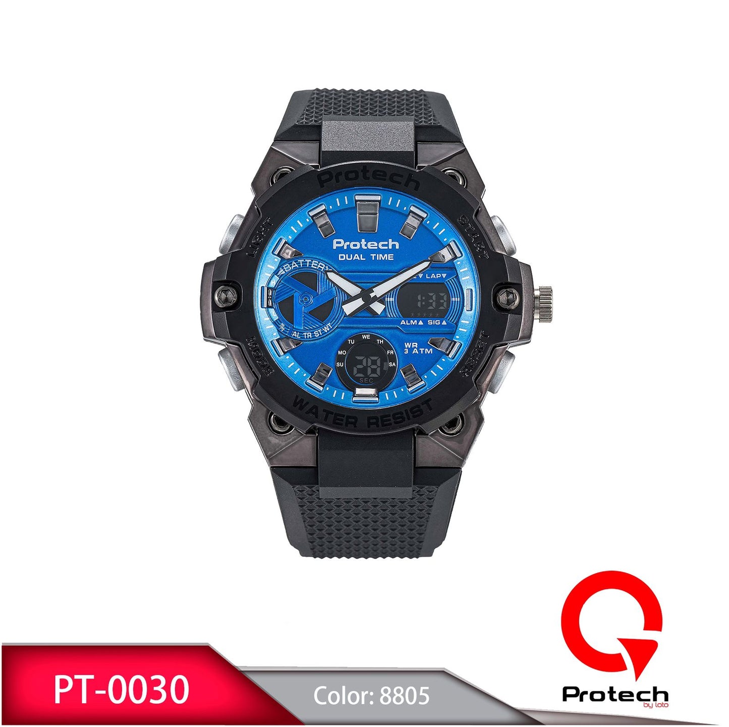 Reloj Loto Hombre Negro Azul PT-0030-NEAZ