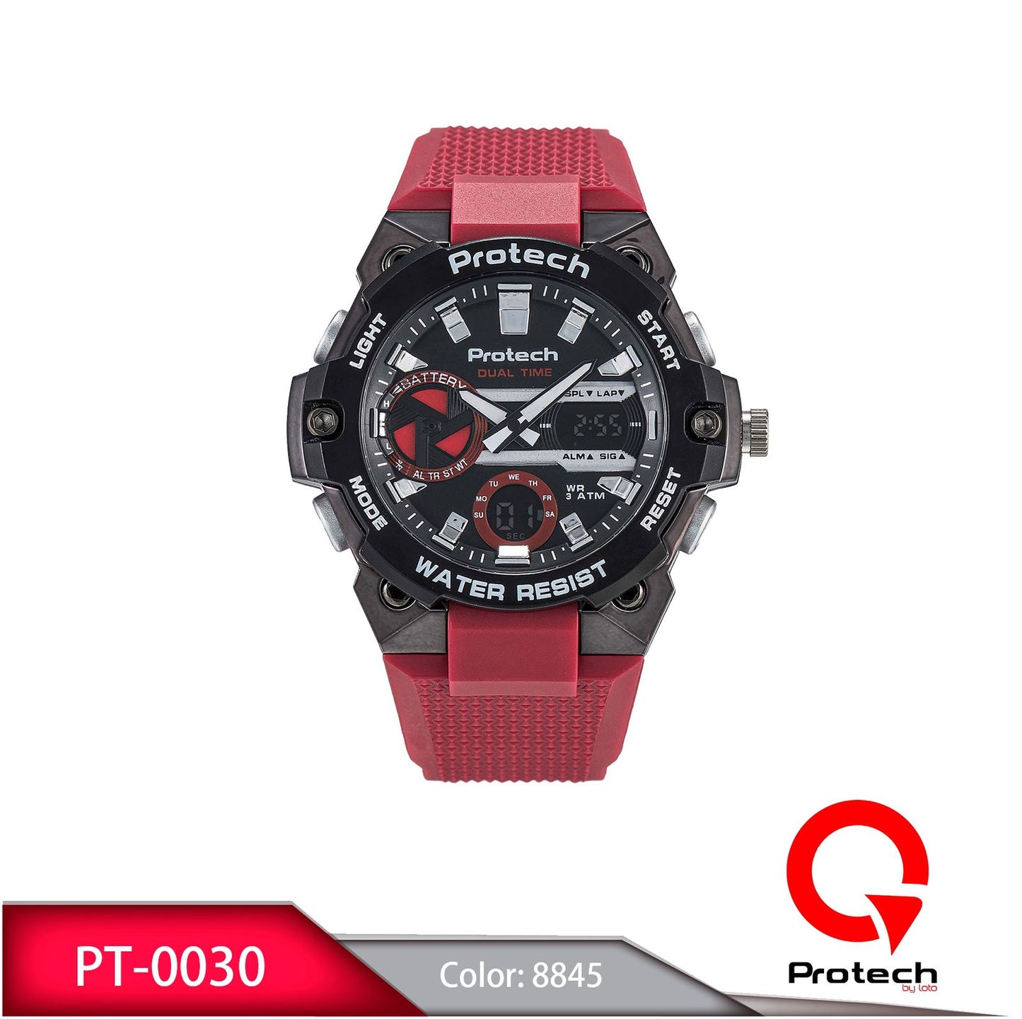 Reloj Loto Hombre Rojo Negro PT-0030-RONE