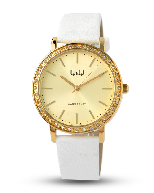 Reloj Q&Q Mujer Blanco Dorado Q33B002Y