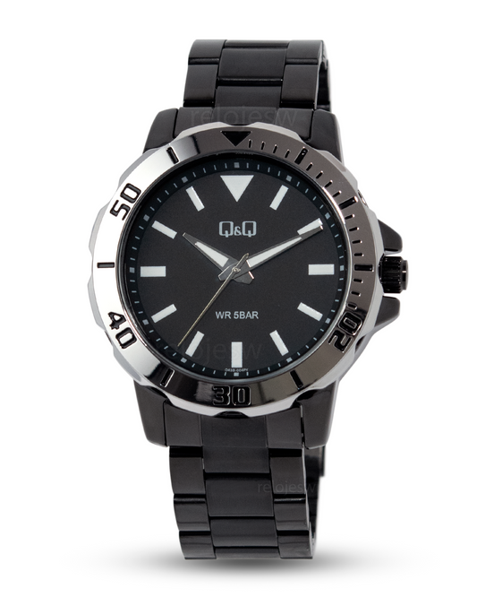 Reloj Q&Q Hombre Negro Plateado Q43B004Y