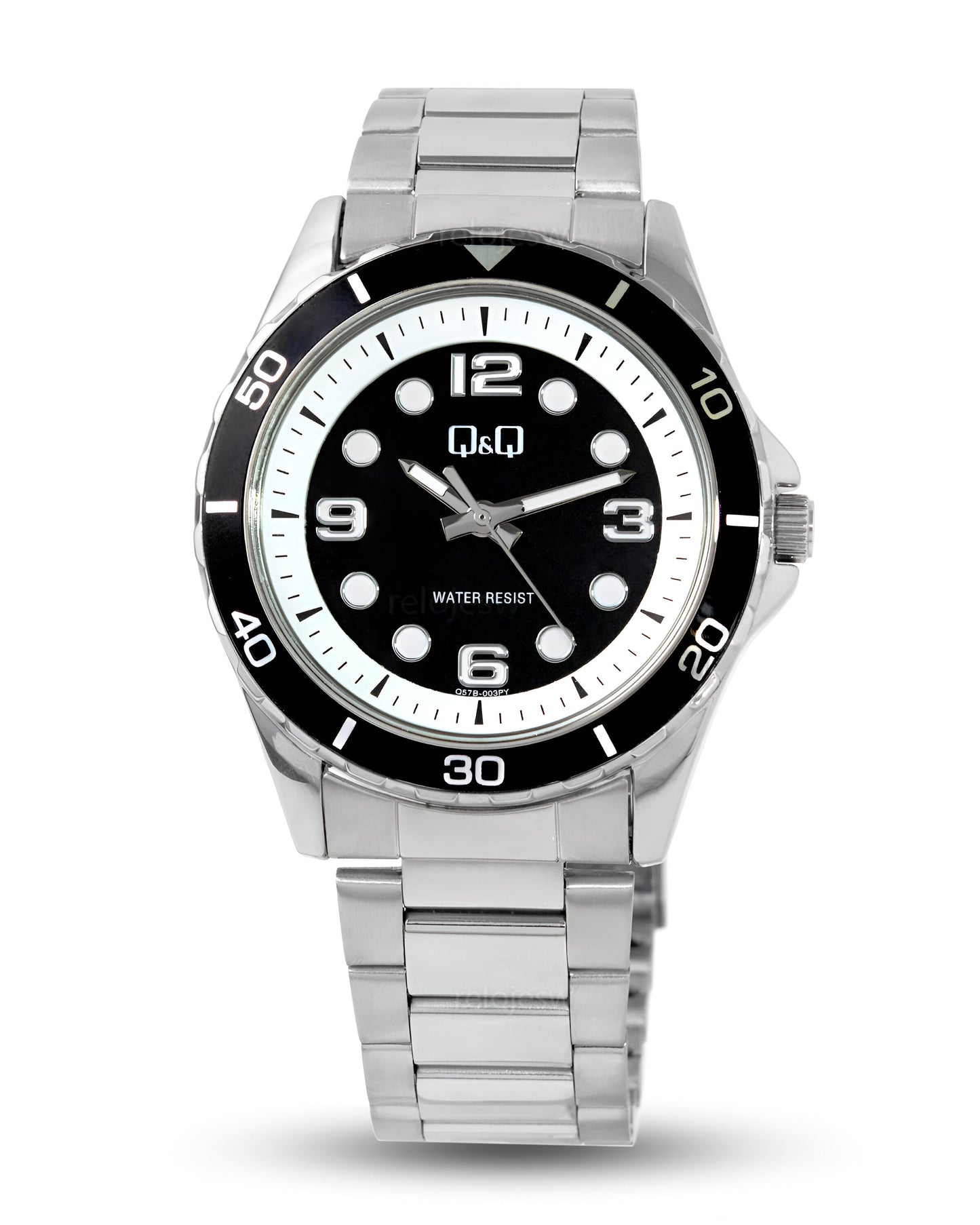 Reloj Q&Q Hombre Plateado Negro Q57B003Y