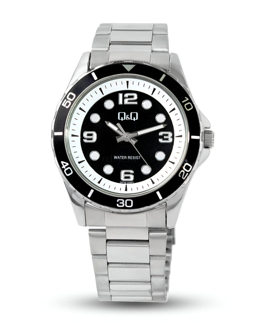 Reloj Q&Q Hombre Plateado Negro Q57B003Y