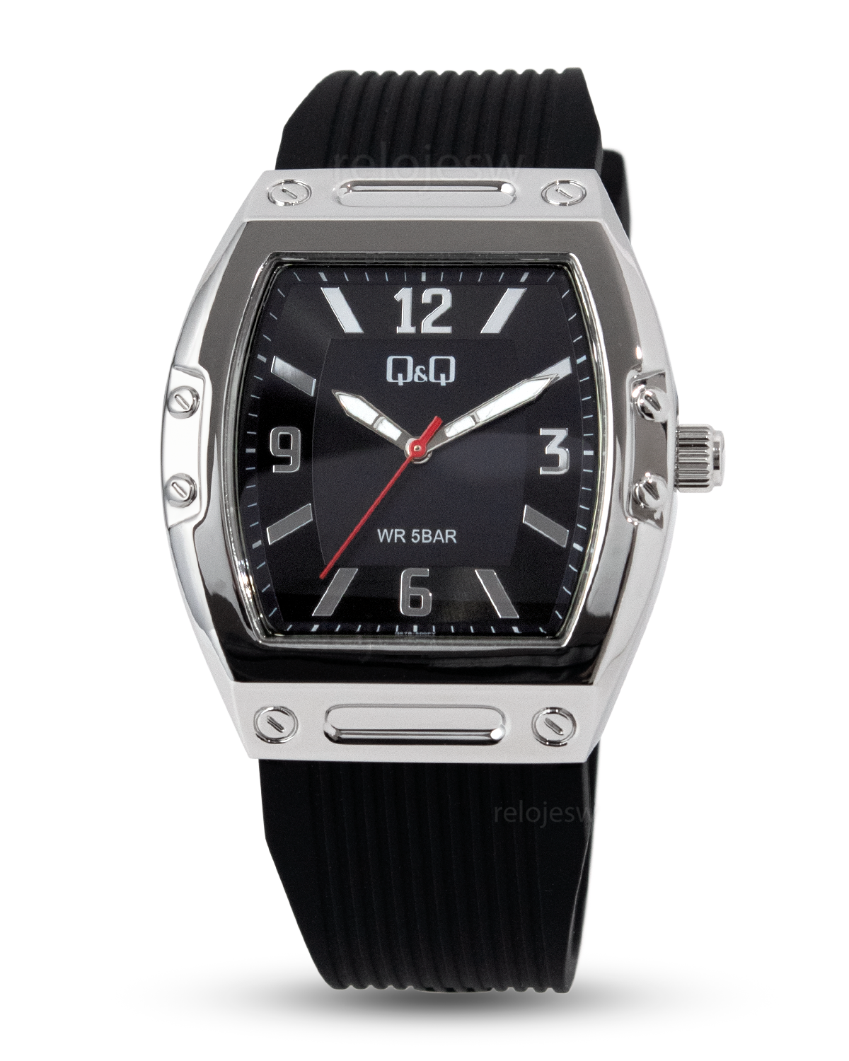 Reloj Q&Q Hombre Negro Plateado Q67B500Y