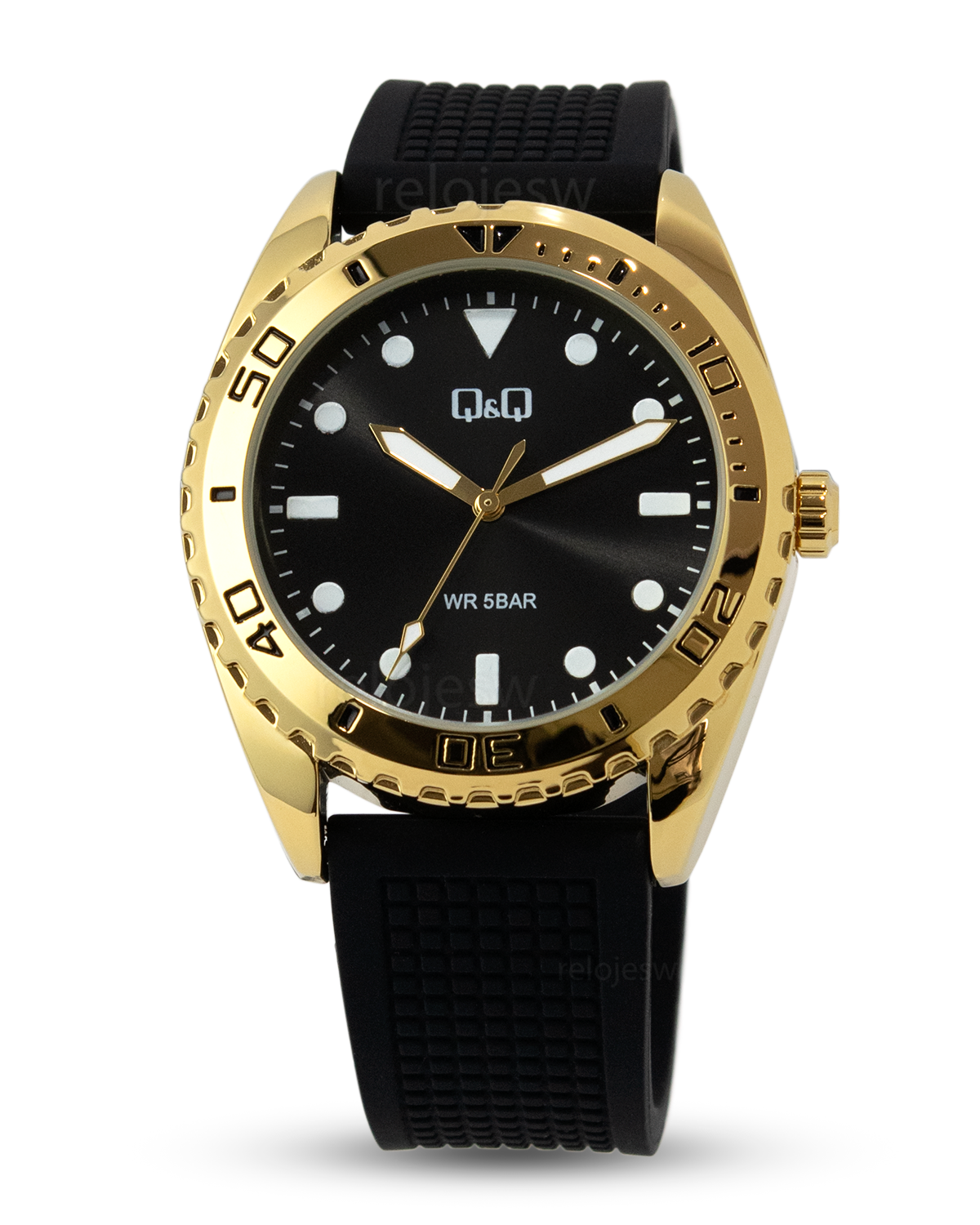 Reloj Q&Q Hombre Negro Dorado Q69B502Y