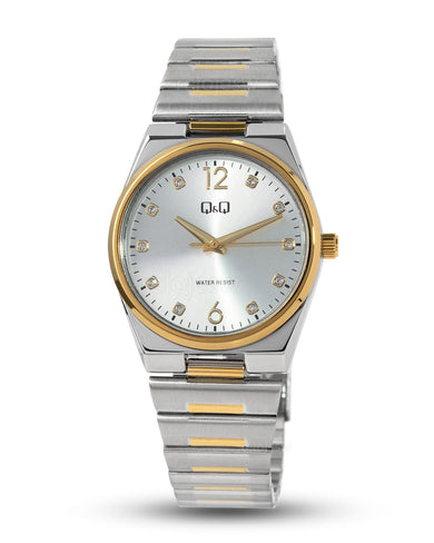 Reloj Quartz Water Resist Precio Reloj Q&Q Mujer Plateado Dorado
