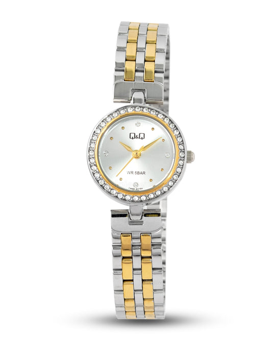 Reloj Q&Q Mujer Plateado Dorado Q96B502Y