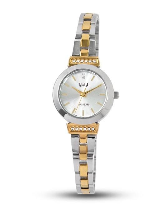 Reloj Q&Q Mujer Plateado Dorado Q98B502Y