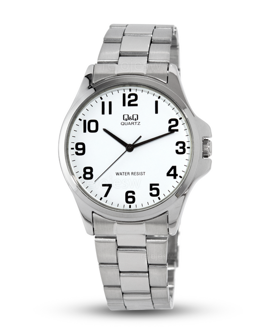 Reloj Q&Q Hombre Plateado Blanco QA06J204Y