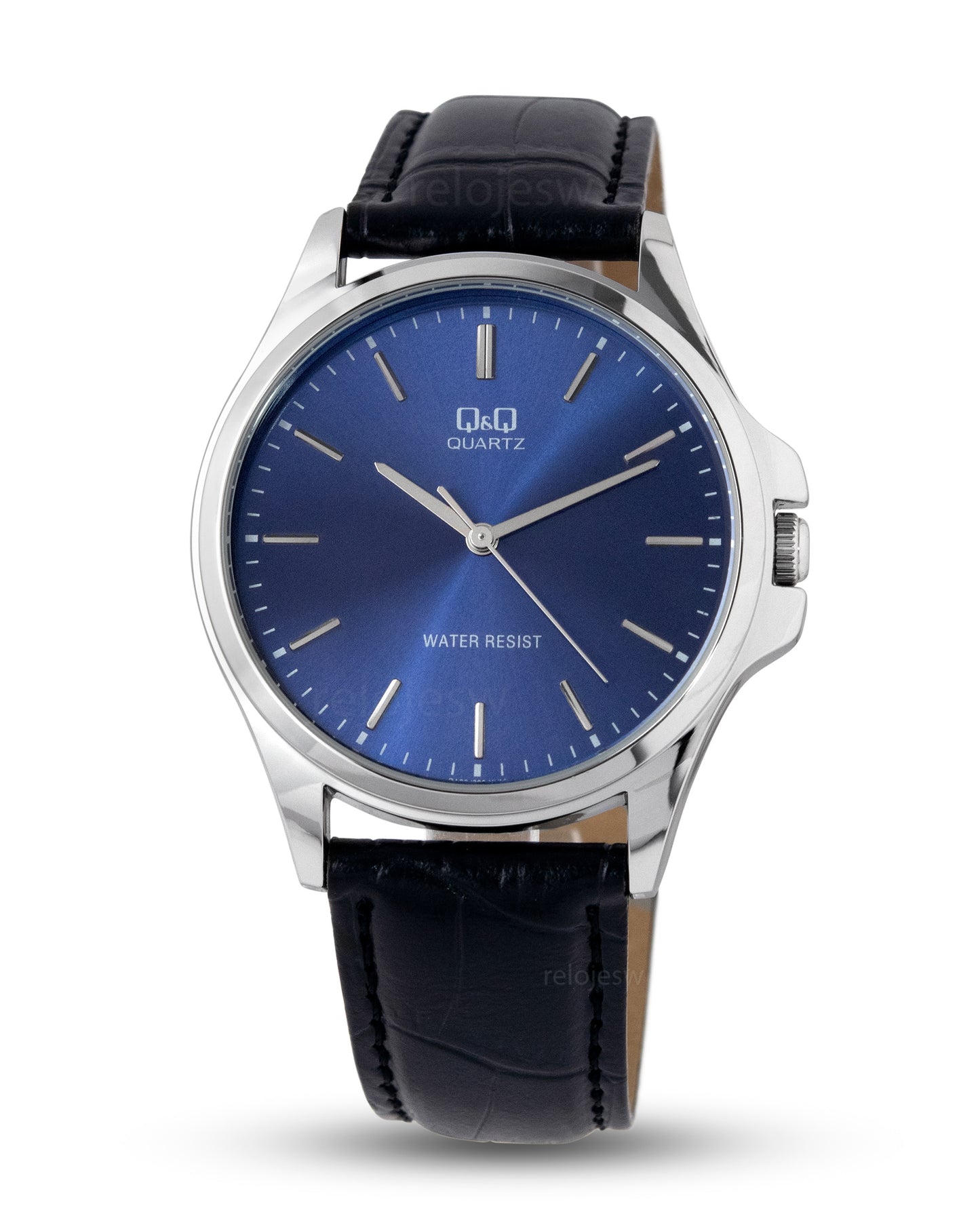 Reloj Q&Q Hombre Negro Plateado QA06J302Y