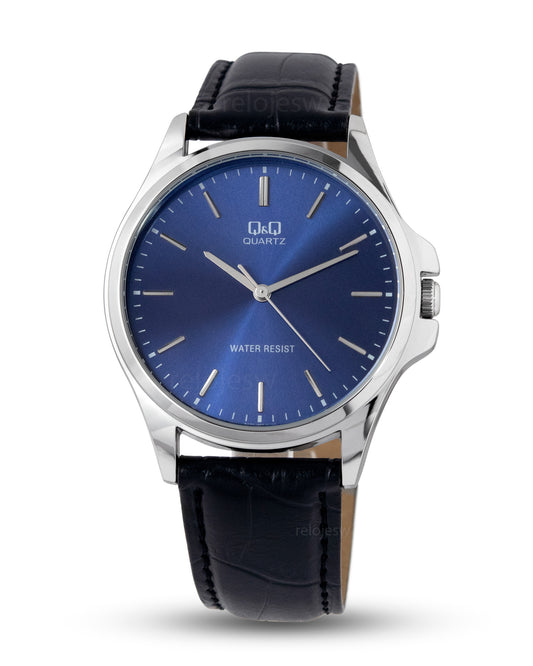 Reloj Q&Q Hombre Negro Plateado QA06J302Y