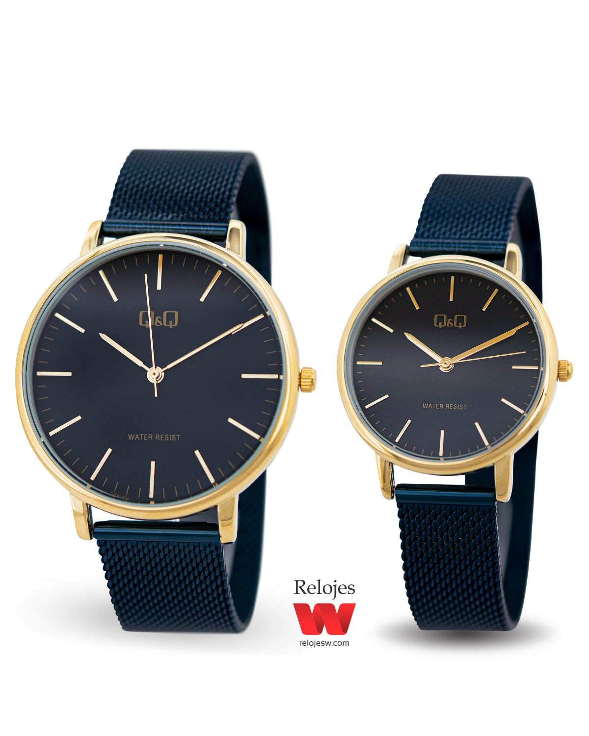 Reloj Q&Q Pareja Azul Malla QZ00J819Y-QZ01J819Y